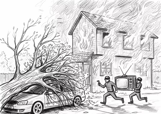 A tree fell on your car, thieves stole your tv and worst of all your house is burning to the ground but smile anyway